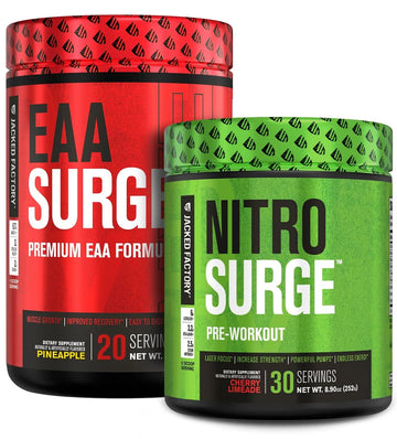 Jacked Factory Nitrosurge Pre-Workout & EAA Surge Essential Amino Acids Bundle
