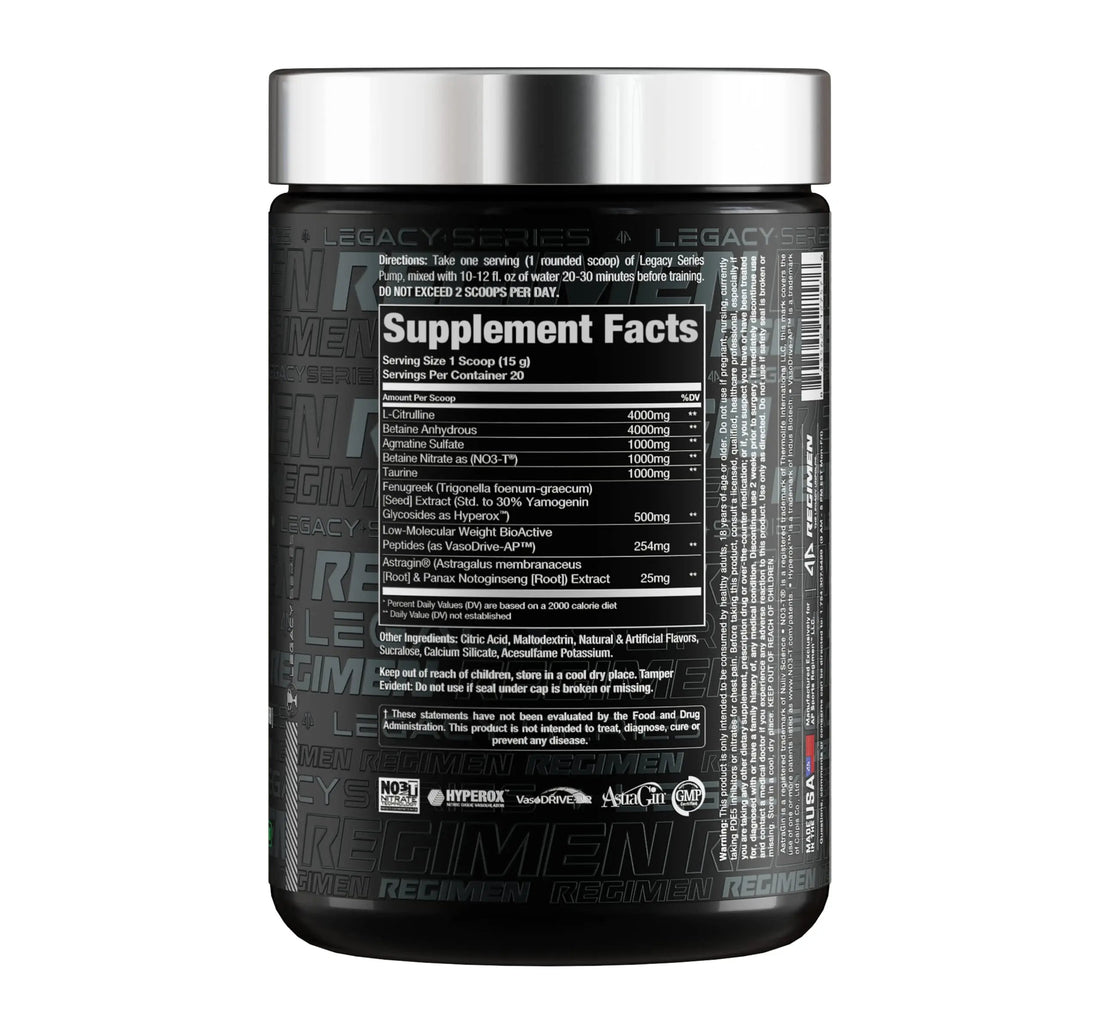 Legacy Series Pump Stim Free Muscle Pump Amplifier Pre-Workout Powder by AP Sports