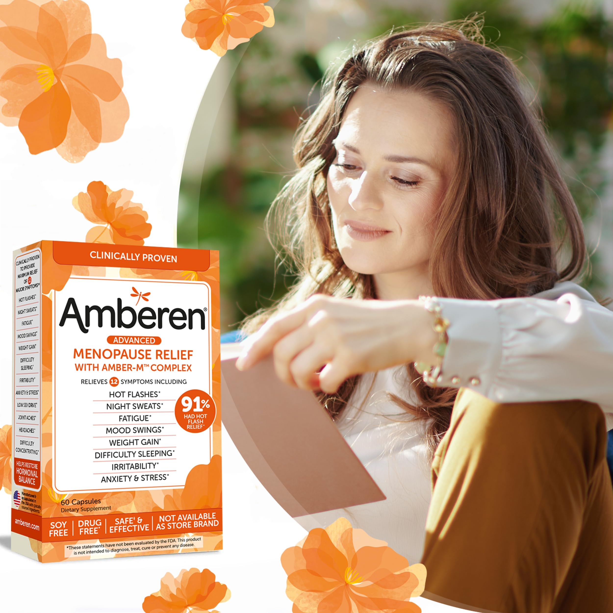 Amberen: Safe Multi-Symptom Menopause Relief. Clinically Shown to Relieve 12 Menopause Symptoms Amberen