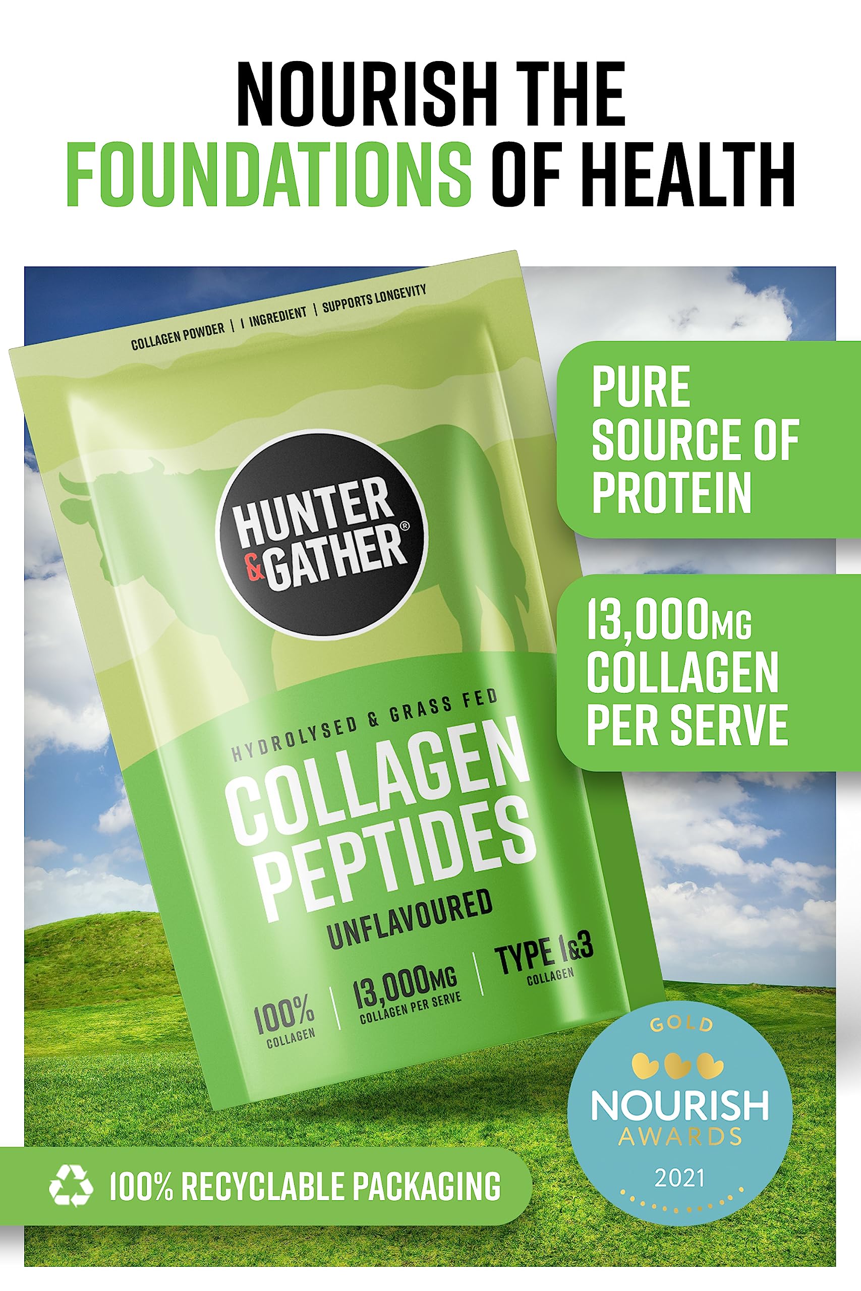 Hunter & Gather Collagen Powder Bundle | Hydrolysed Grass-Fed Bovine Collagen Hunter & Gather