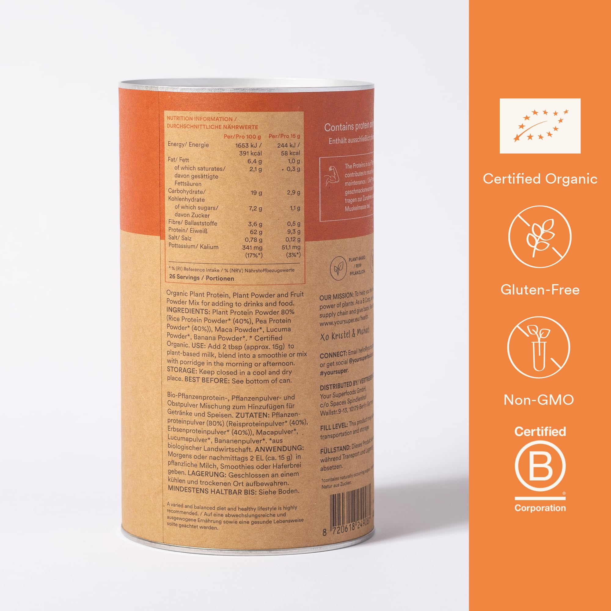 Your Super Plant Protein Organic Superfood Powder – Plant Based Protein Powder for Muscle Growth Your Super