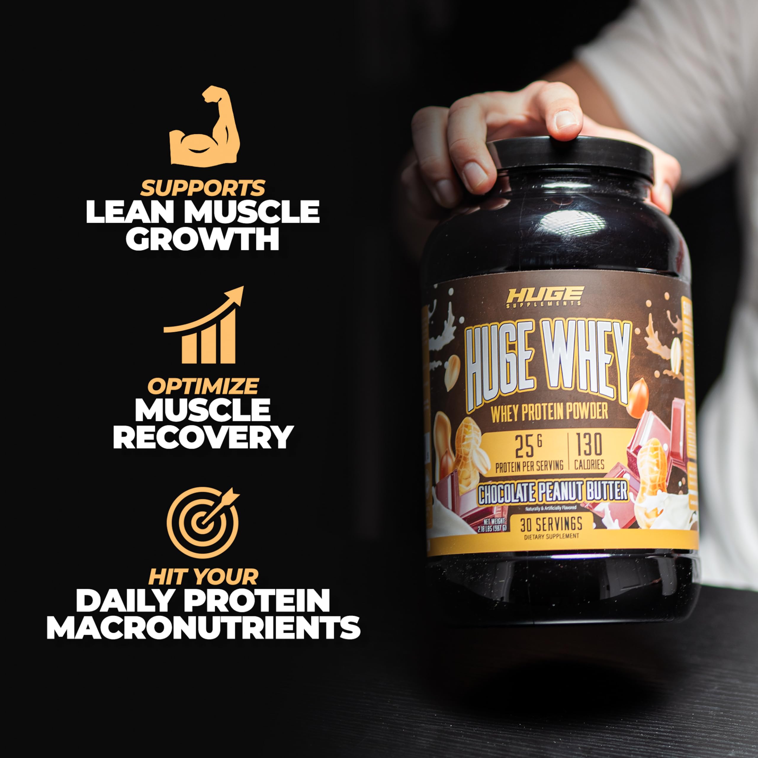 Huge Supplements Whey Protein Concentrate Powder - 25g Protein Per Serving Huge Supplements