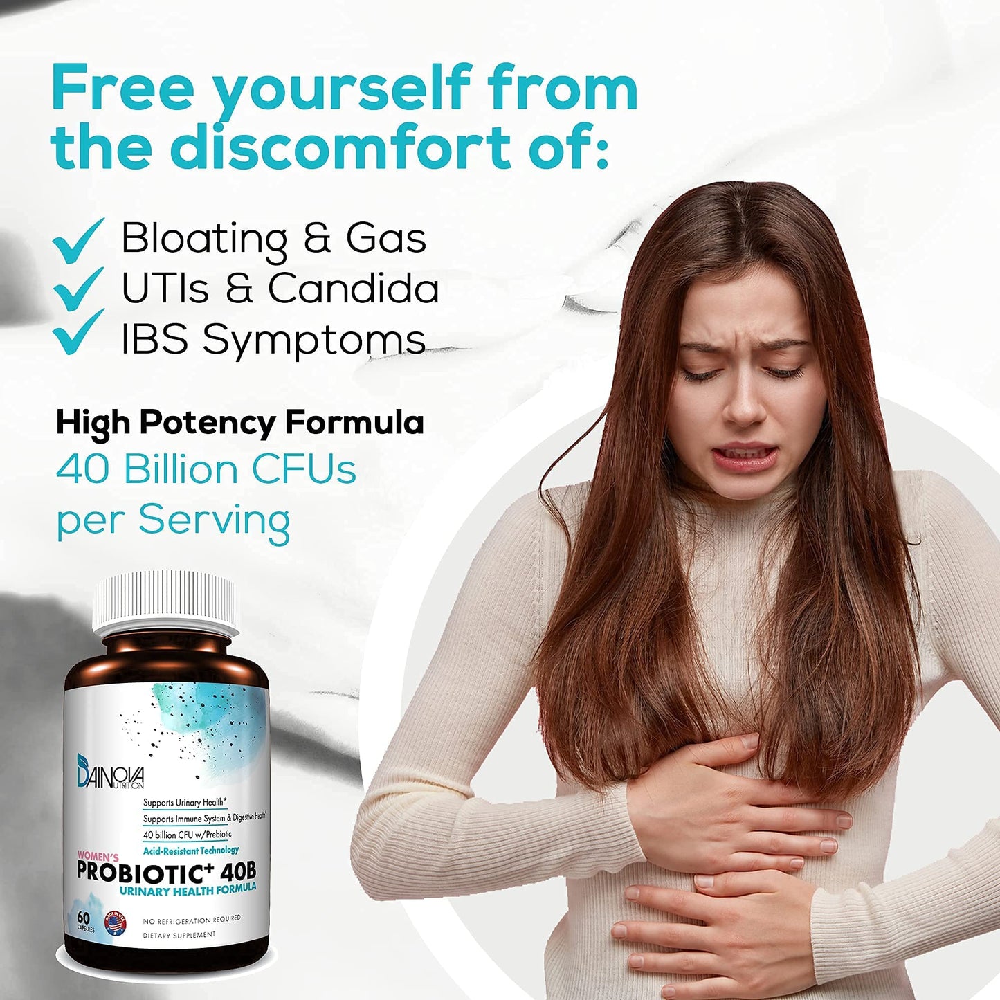 Dainova Nutrition D Mannose Capsules and Probiotics for Women Bundle I Urinary Tract