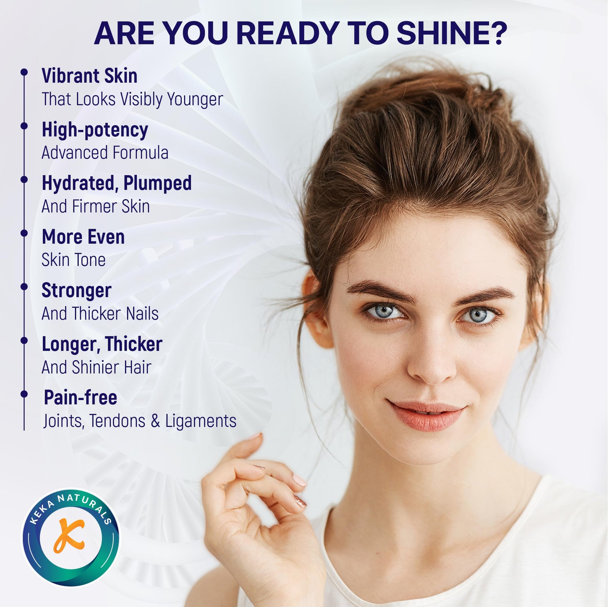 Hydrolysed Marine Collagen Peptides 2300mg - Enhanced with Hyaluronic Acid & Vitamin C Keka Naturals