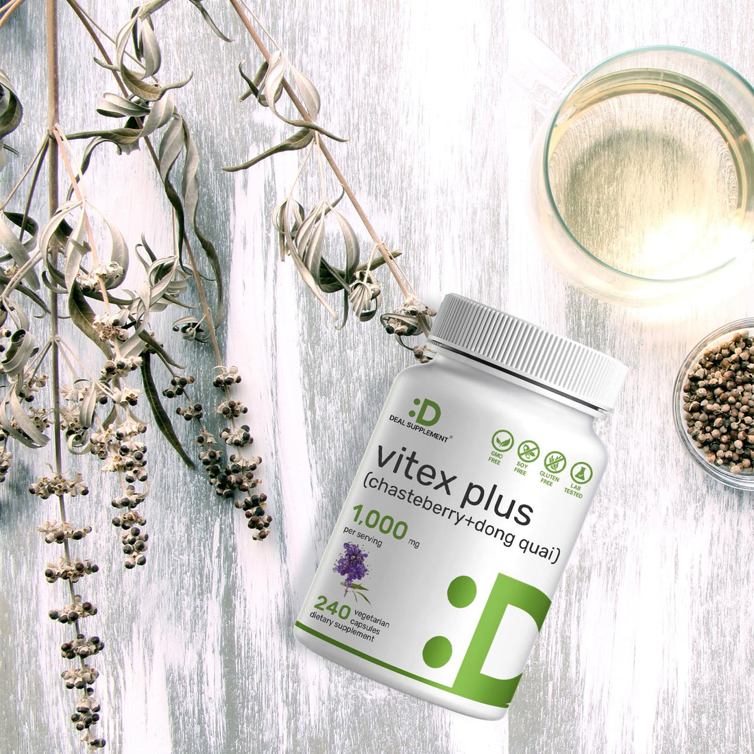 Vitex Supplement for Women – Vitex Chasteberry Supplement 1000mg Per Serving Plus Dong Quai Root