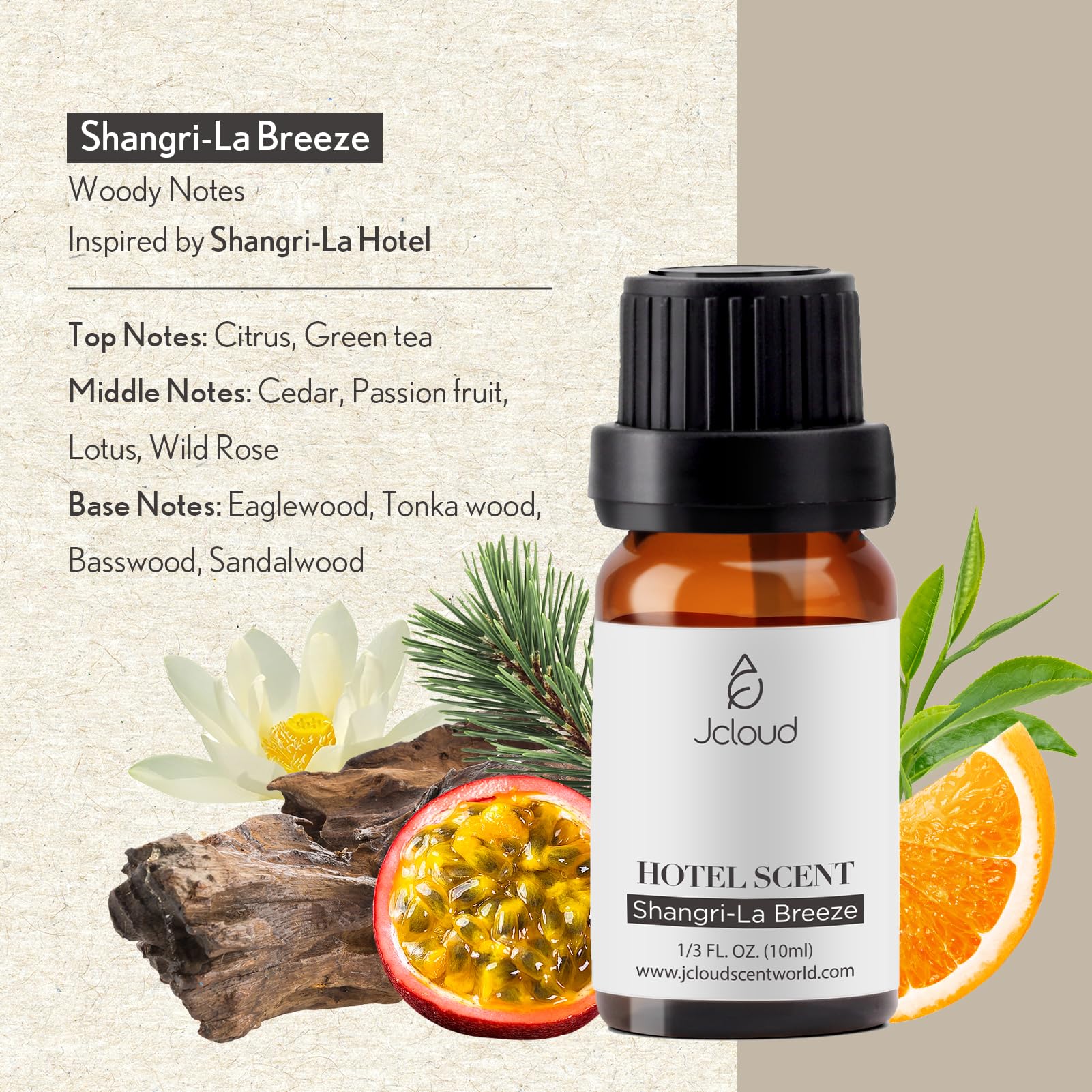 JCLOUD Shangri-La Breeze Essential Oil Inspired by Shangri-La Hotel | Hotel Collection - Pure Aromatherapy JCLOUD