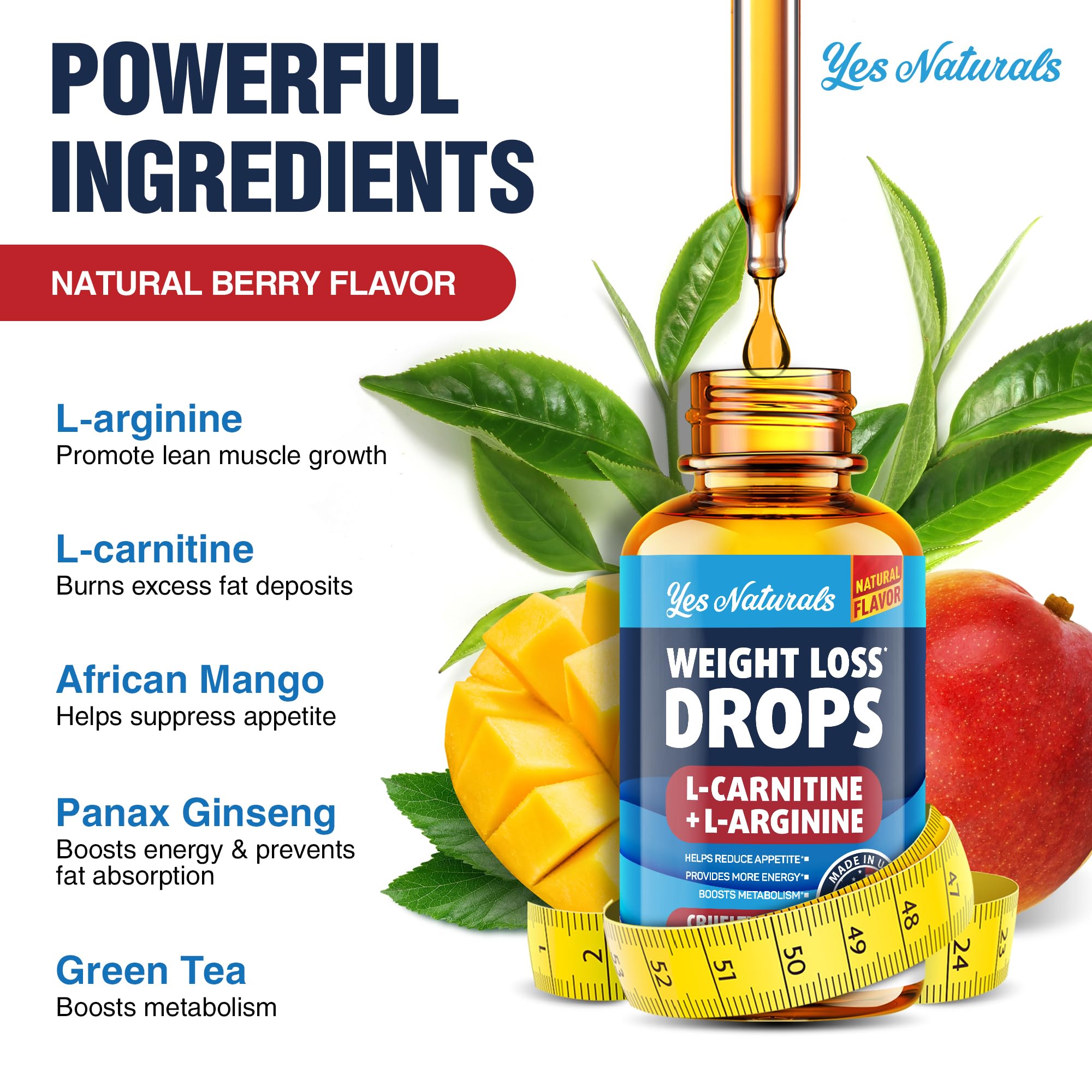 YES NATURALS! Weight Loss Drops - Natural Metabolism Booster & Appetite