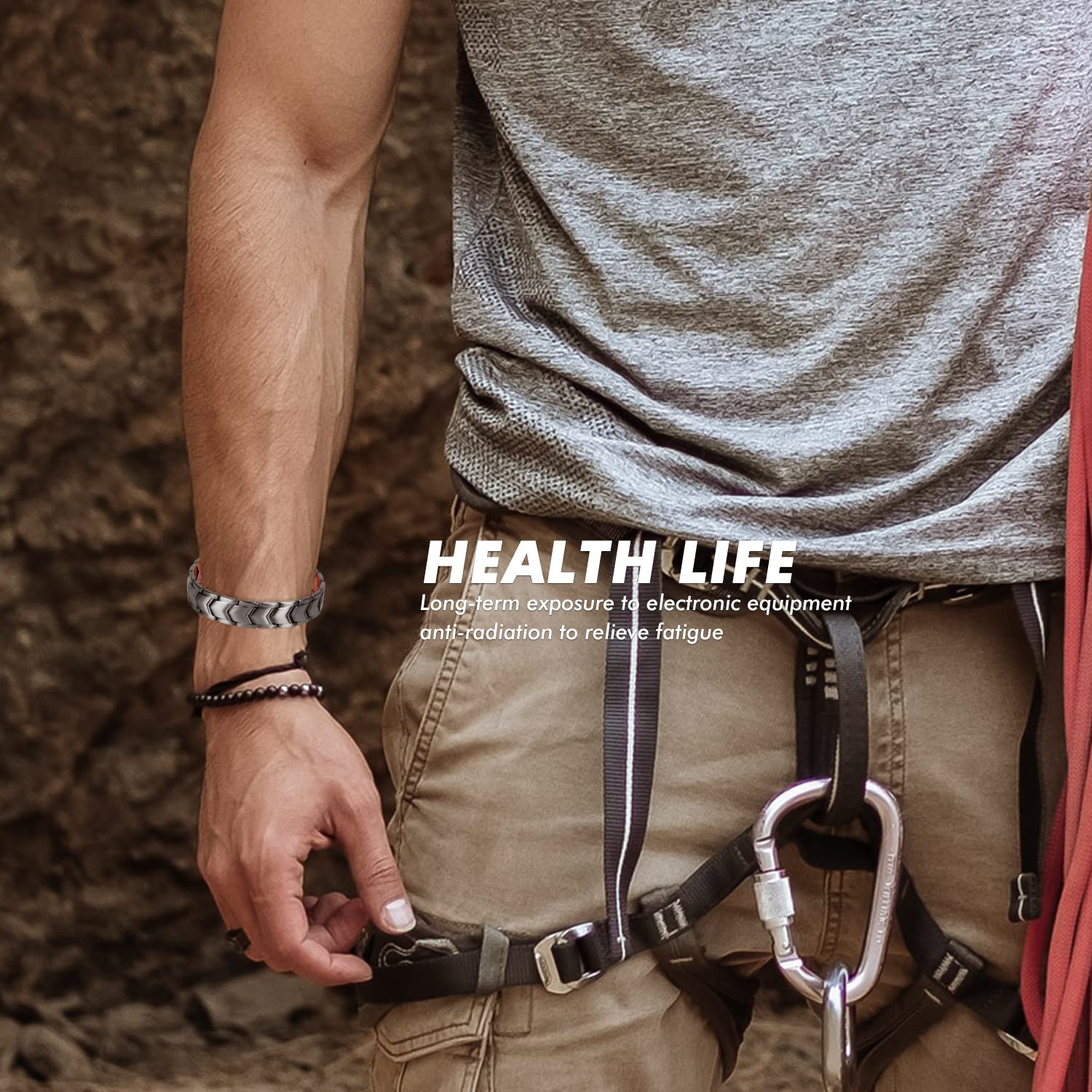 Auinz - Copper Bracelets for Men - 99.99% Solid Pure Copper Magnetic Bracelets Double-Row Auinz