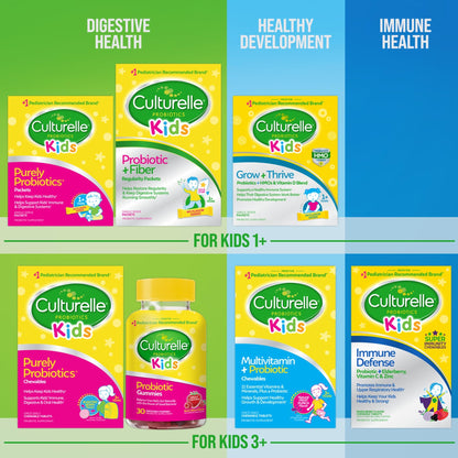 Culturelle Kids Probiotic + Fiber Packets (Ages 3+) - 24 Count - Digestive Health & Immune Culturelle