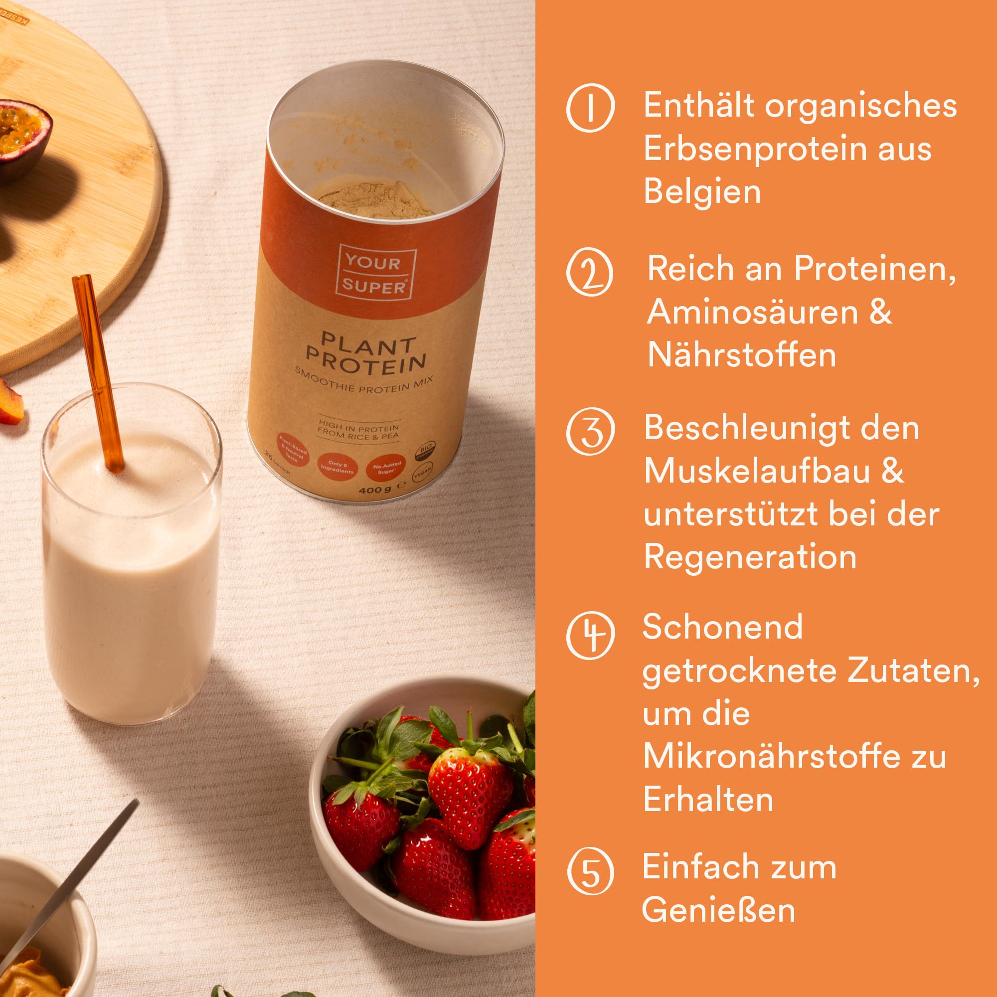 Your Super Plant Protein Organic Superfood Powder – Plant Based Protein Powder for Muscle Growth Your Super