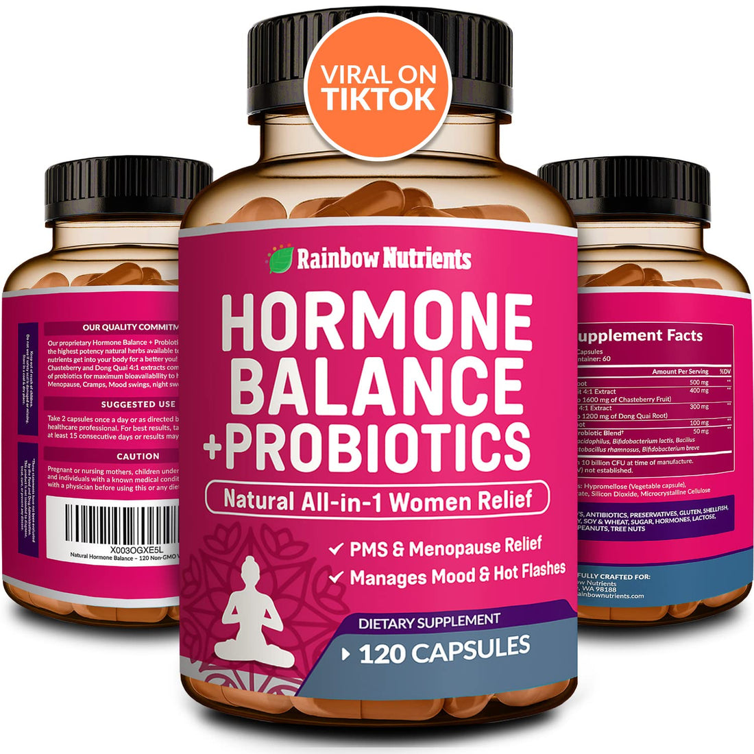 Hormone Balance + Probiotics for Women (3450mg) Natural Relief for Menopause