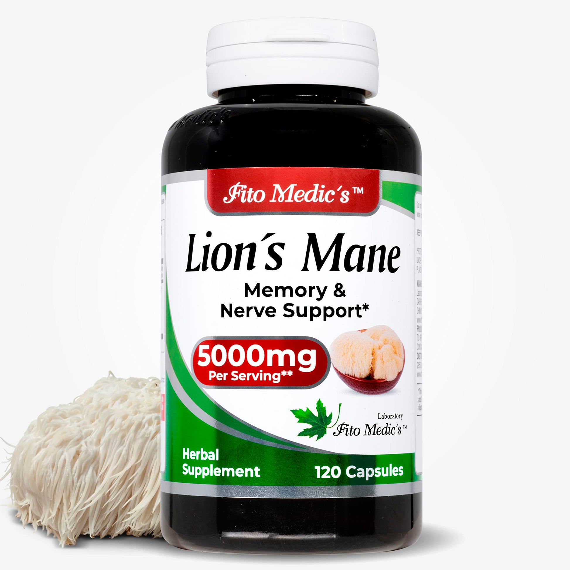 Lab | Lions Mane | 5000 mg per Serving | 120 Capsules | lions mane supplement | lions mane
