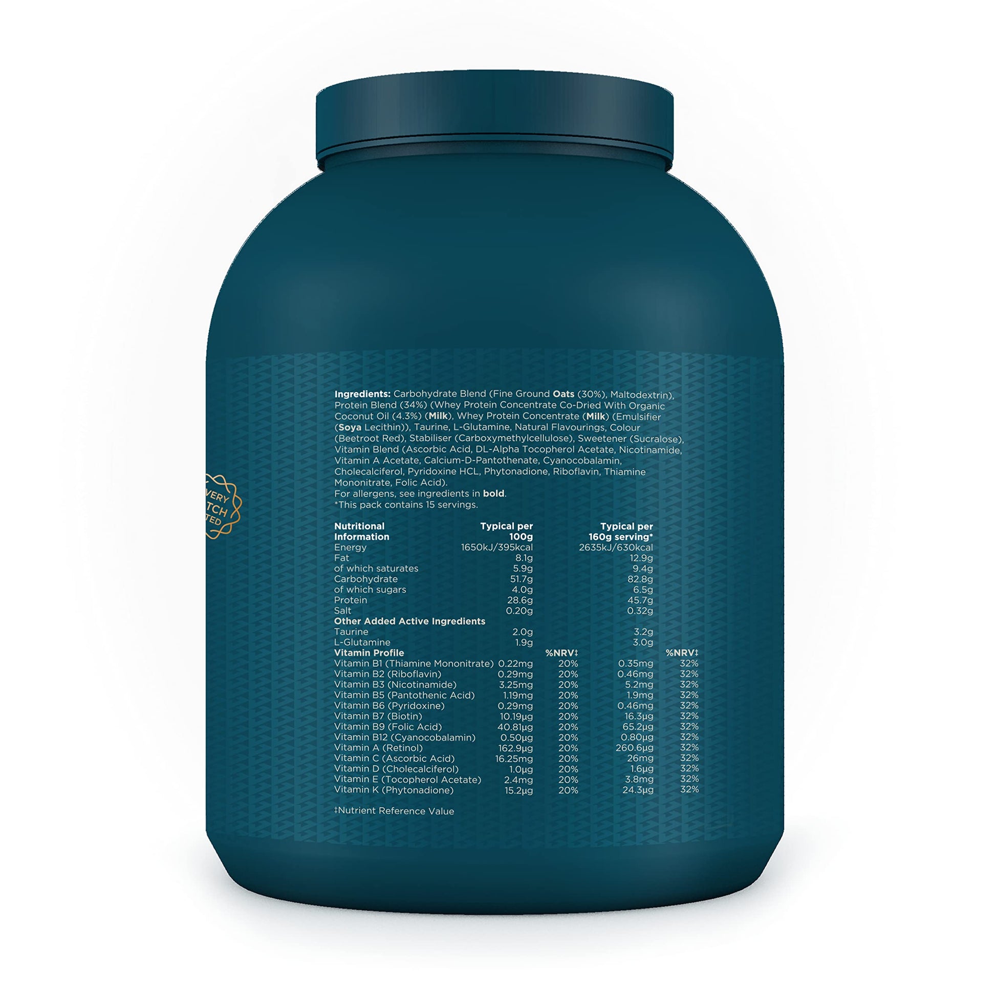 Kinetica OatGain Weight Gainer 600+ Calories & 47g Protein per Serving, 2.4 kg Kinetica