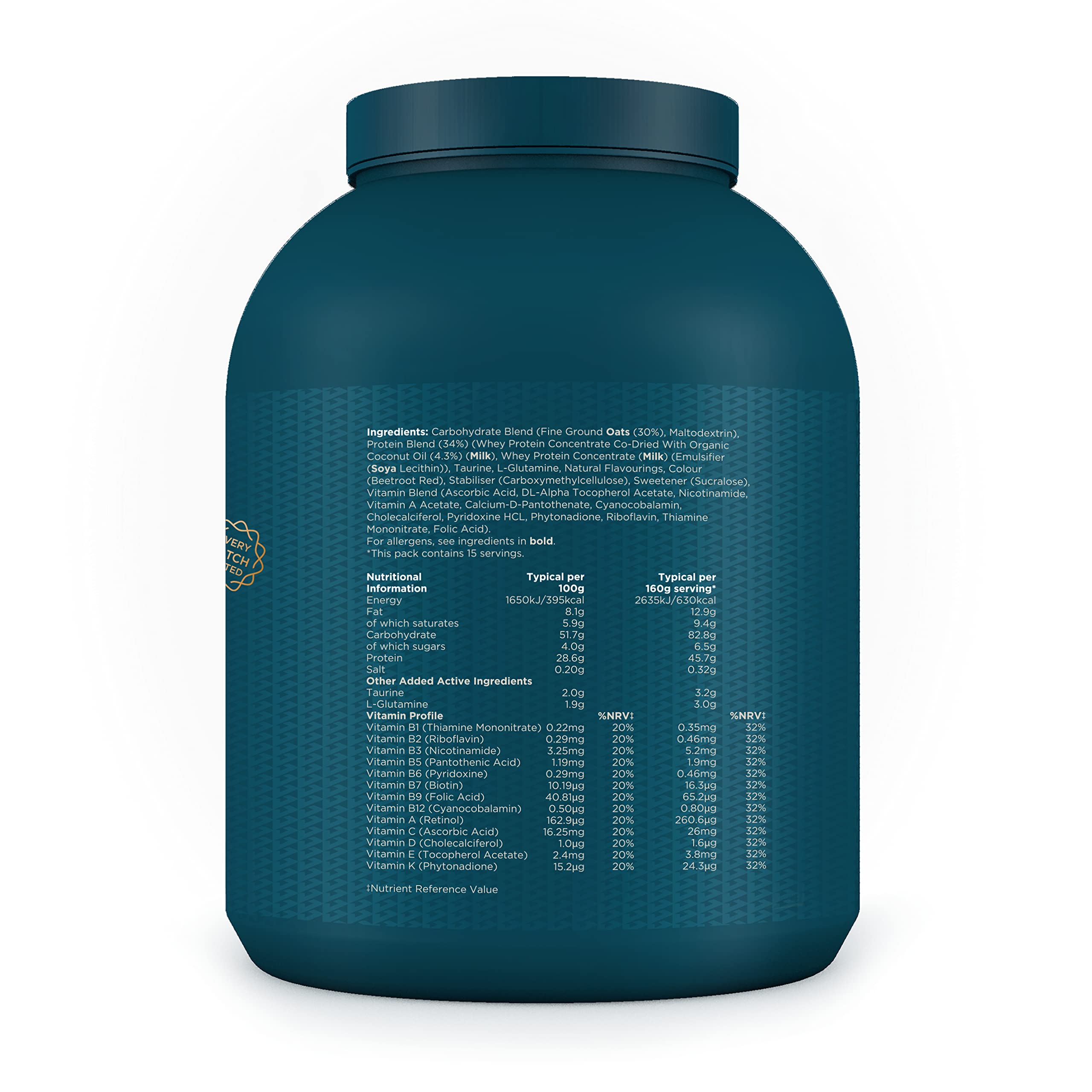 Kinetica OatGain Weight Gainer 600+ Calories & 47g Protein per Serving, 2.4 kg Kinetica