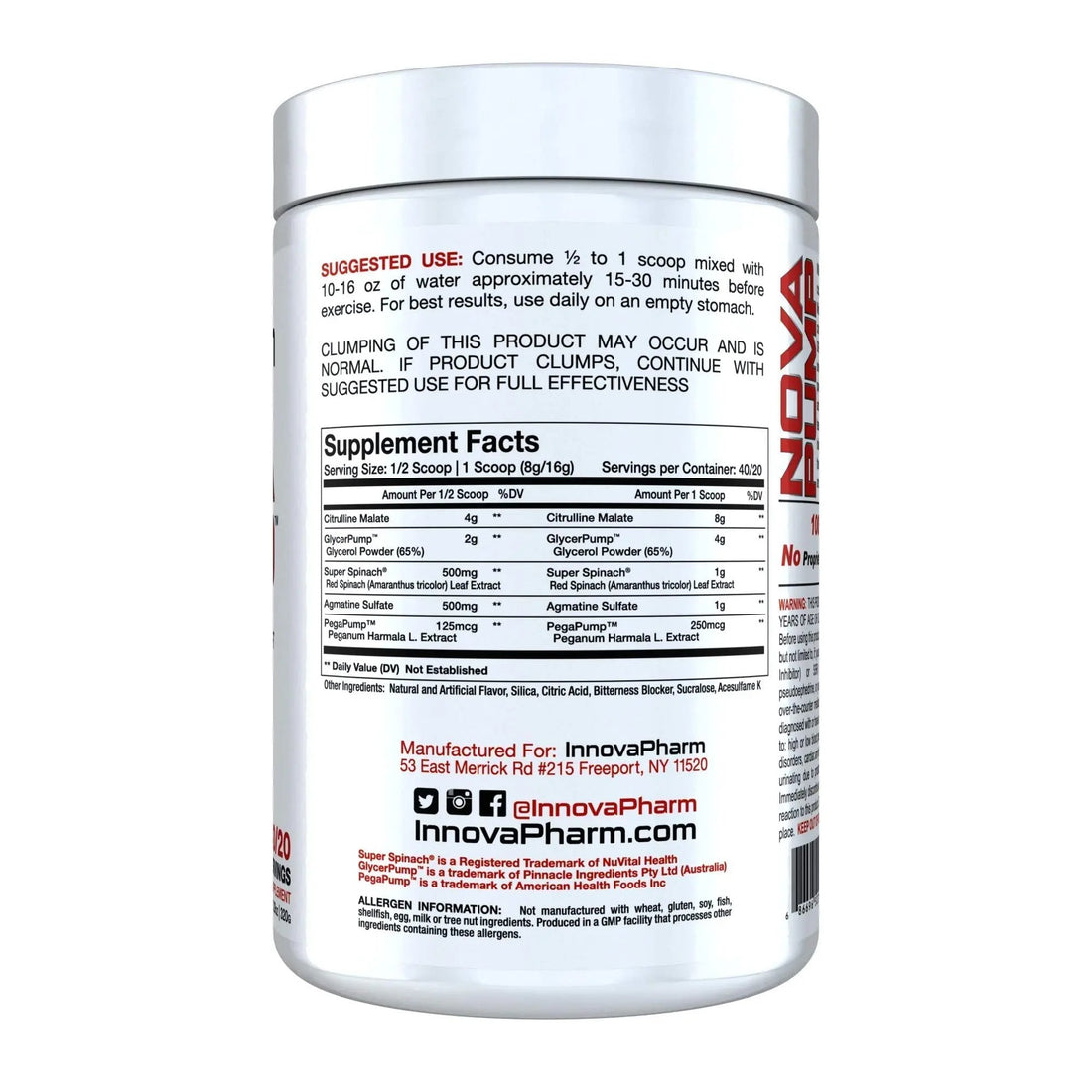 InnovaPharm NOVAPUMP (Pink Lemonade) - 11.2 Ounces