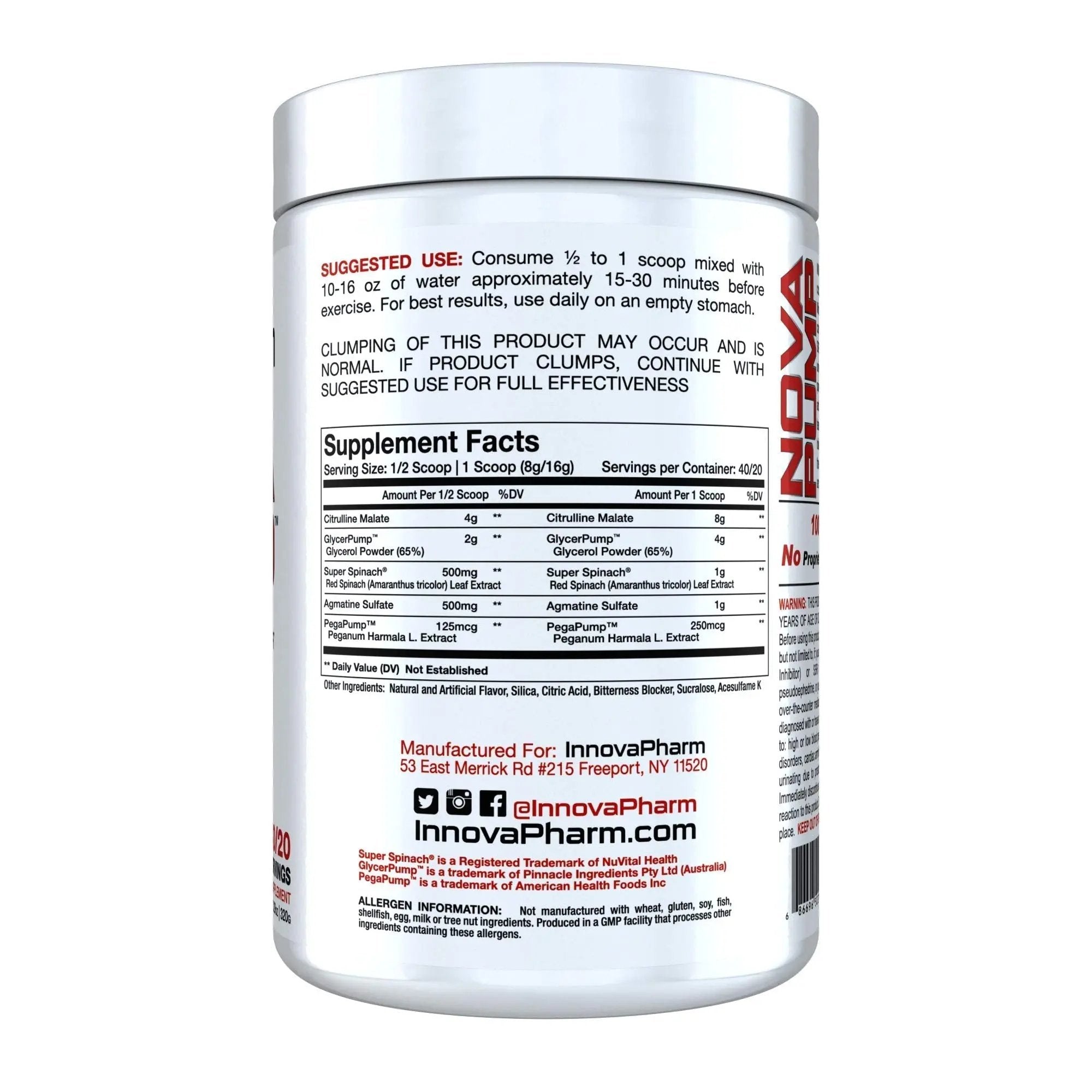 InnovaPharm NOVAPUMP (Pink Lemonade) - 11.2 Ounces