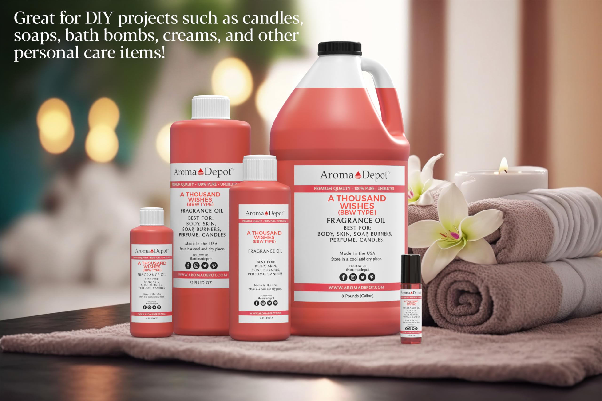 A Thousand Wishes 4oz Fragrance Oil I Perfume I Skin Oil I Scented Oil. DIY Projects Such as Candles Aroma Depot