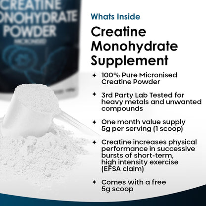 Creatine Monohydrate Powder 100% Pure Micronized Creatine - 350g Increased Absorption