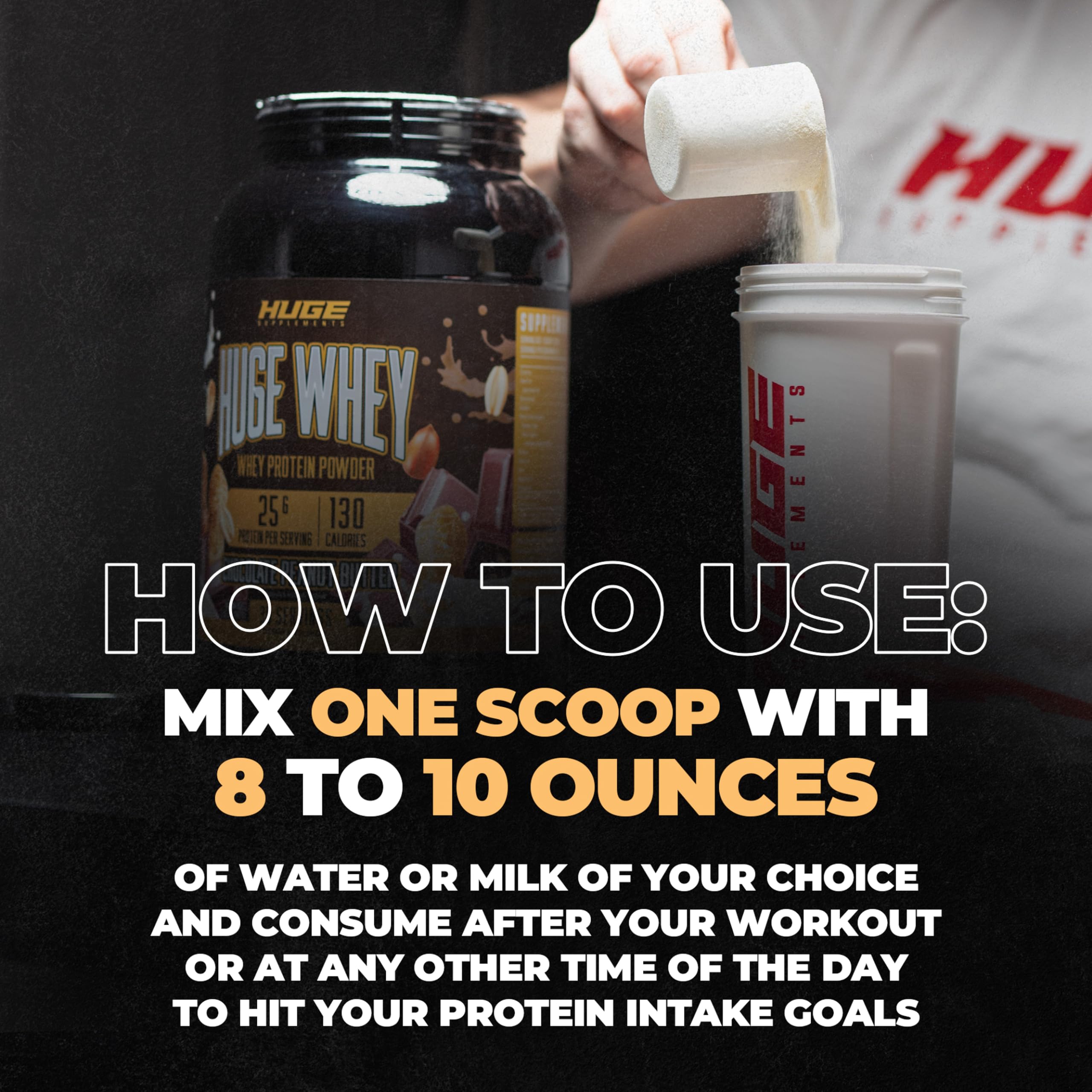 Huge Supplements Whey Protein Concentrate Powder - 25g Protein Per Serving Huge Supplements