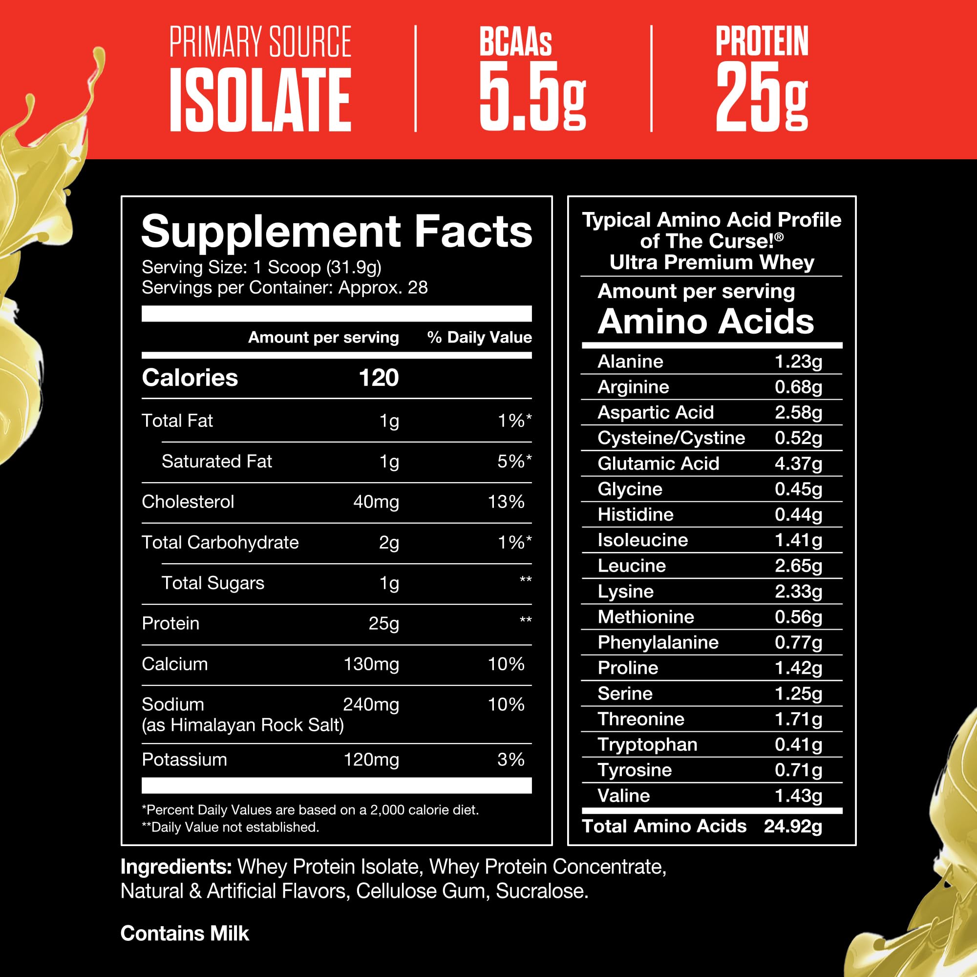 JNX SPORTS The Curse! Ultra Premium Whey Protein Powder Vanilla Bean 2lb | 25g Protein JNX SPORTS