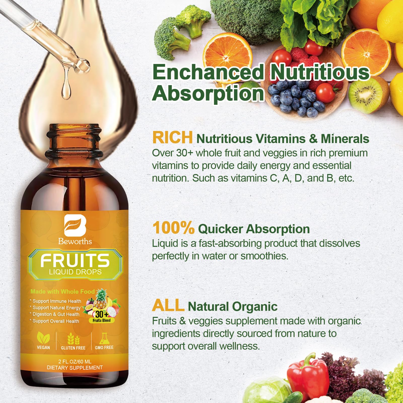 B BEWORTHS Fruits and Veggies Supplement - Balance of Natural Fruit and Vegetable B BEWORTHS