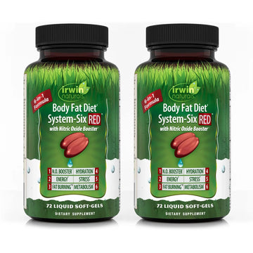Irwin Naturals Body Fat Diet System-Six RED - 72 Liquid Soft-Gels, Pack of 2 - 6-in-1 Formula