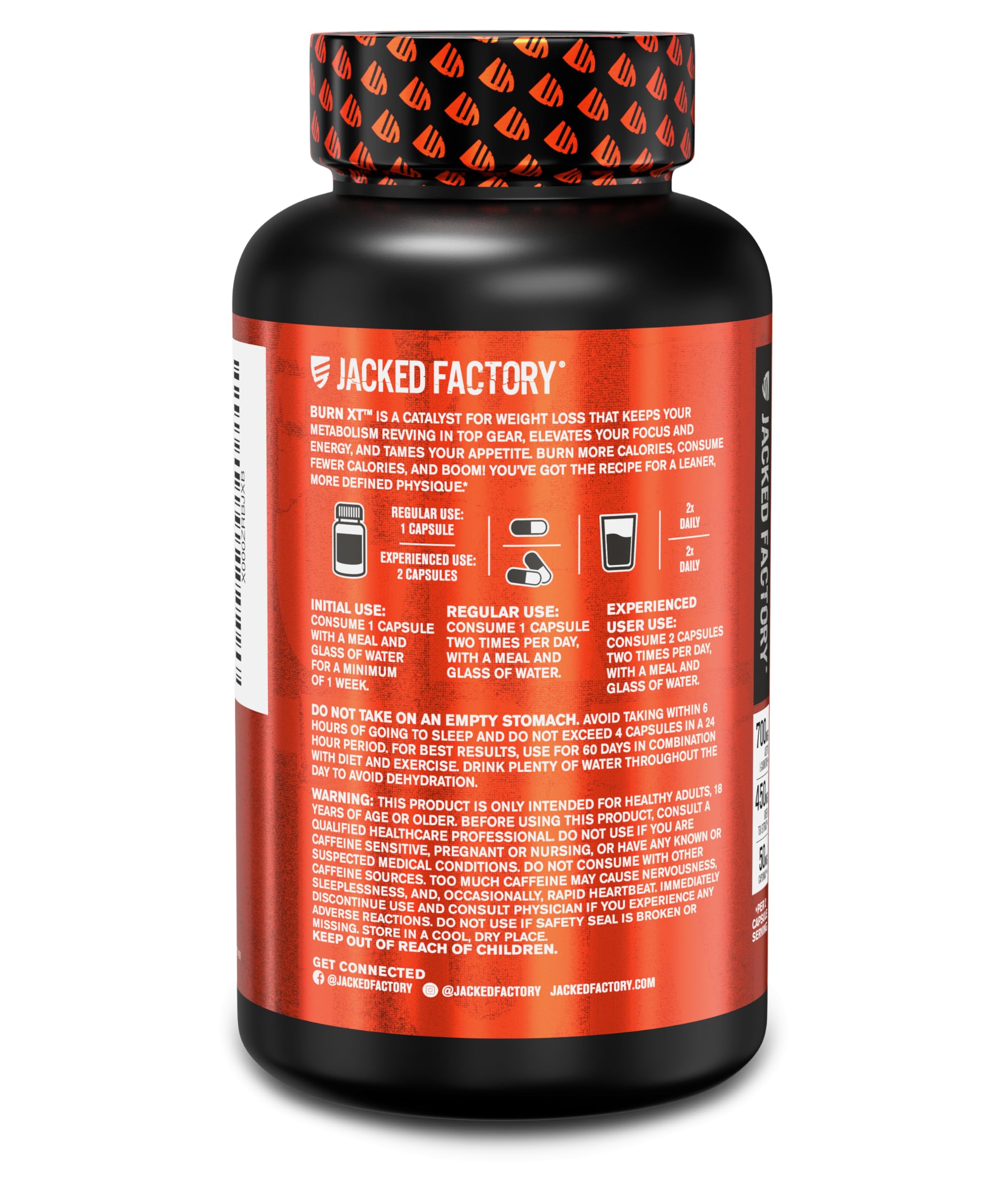 Jacked Factory Burn-XT Clinically Studied Fat Burner & Weight Loss Supplement Jacked Factory
