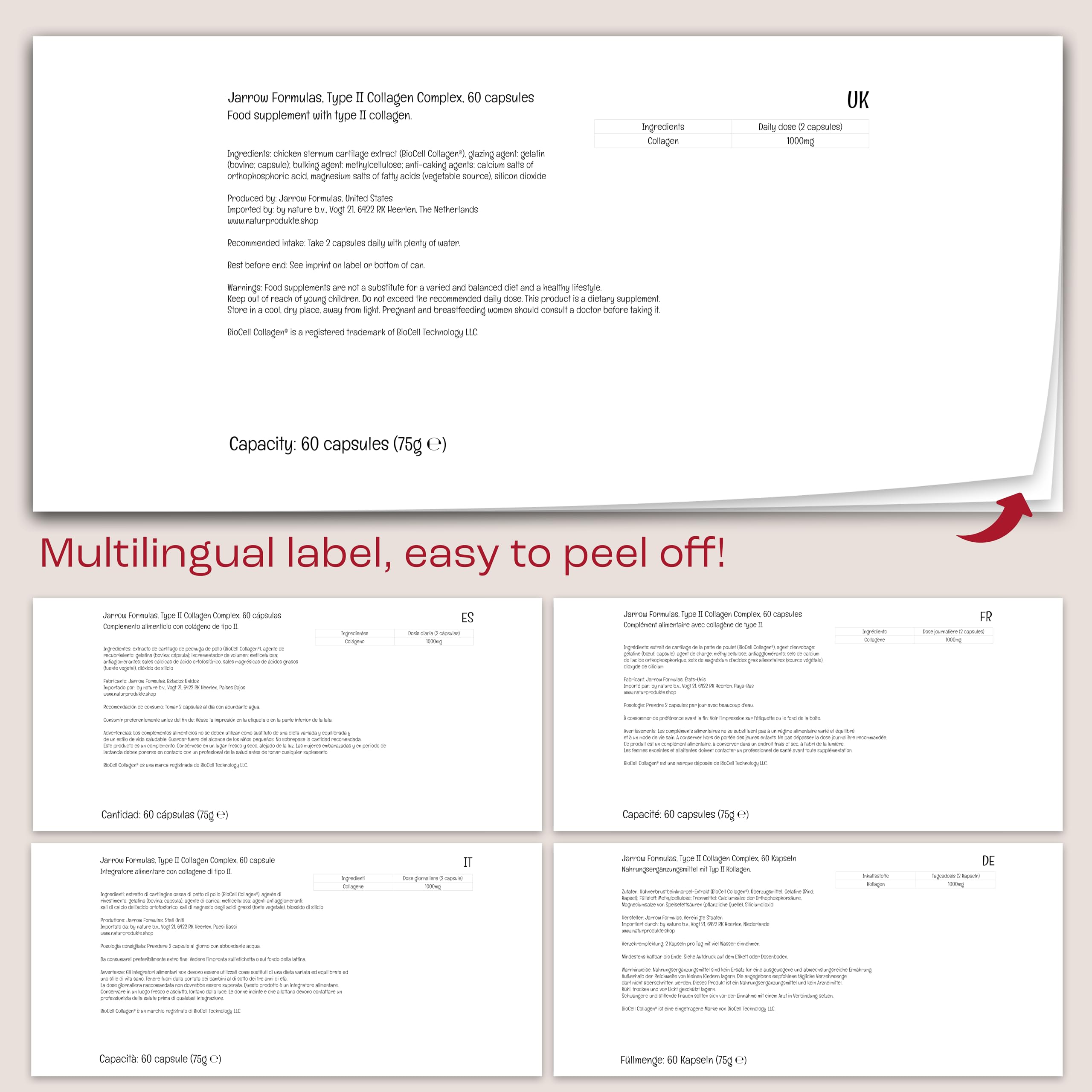 Jarrow Formulas, Type II Collagen Complex (Type 2 Collagen), 60 Capsules Jarrow Formulas