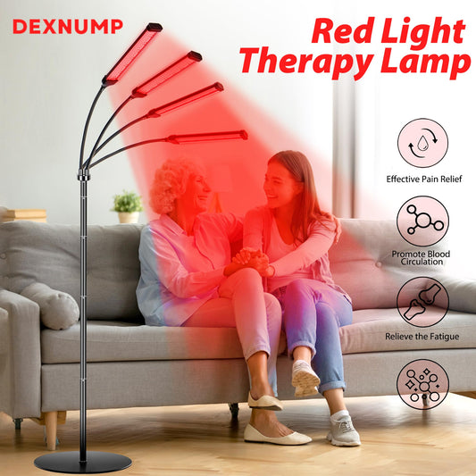 Dexnump Red Light Therapy for Face, 324 LEDs Red Light Therapy Lamp Height Free Adjustment Infrared