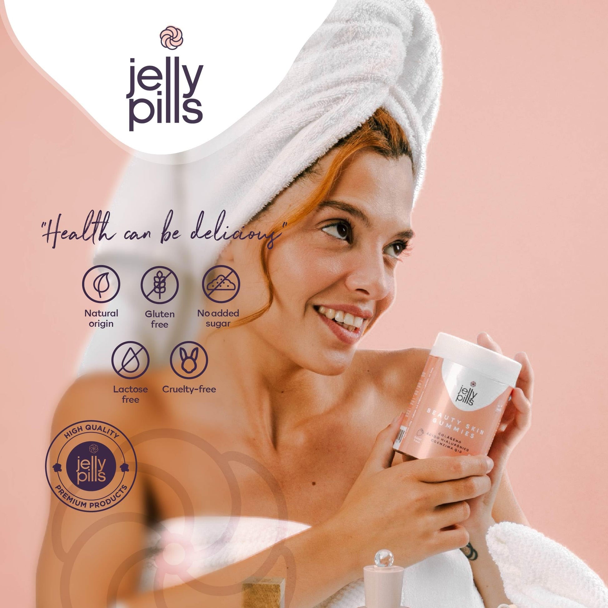 Jelly Pills® Hydrolyzed Collagen Gummies with Hyaluronic Acid and Coenzyme Q10 Jelly Pills