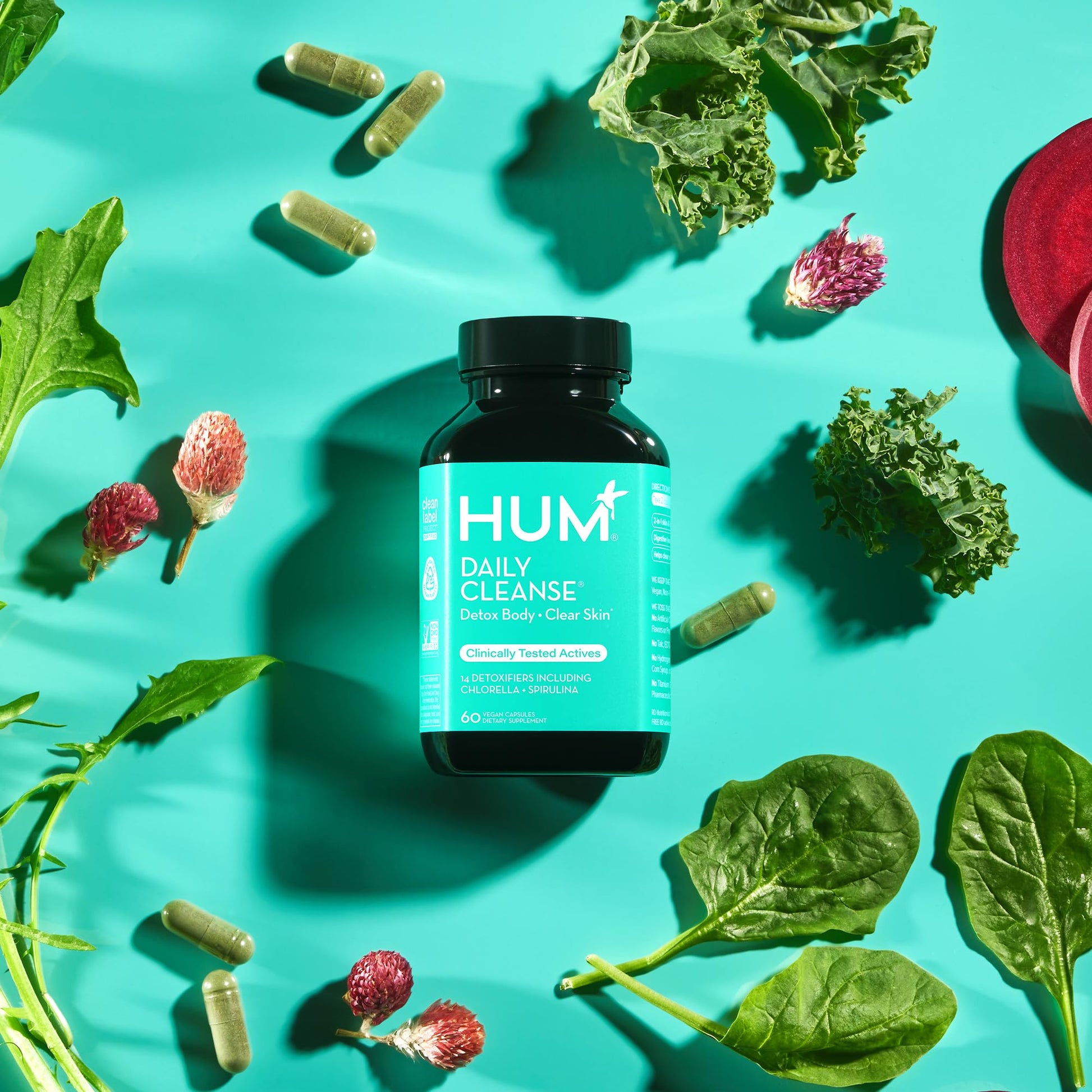 HUM Daily Cleanse Acne Supplements - Support for Clear Skin & Improved Digestion HUM
