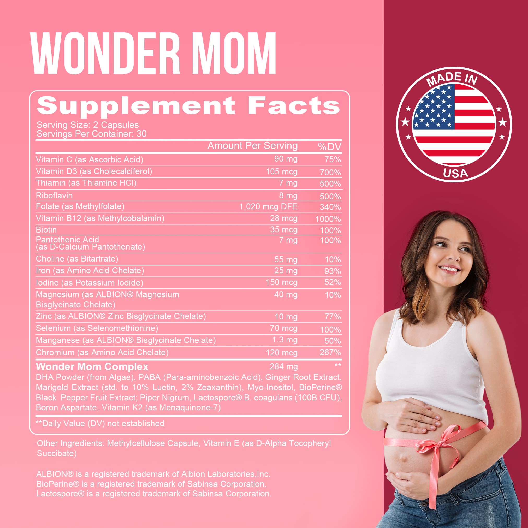 YOU'RE NATURAL Prenatal and Postnatal Vitamins for Women with Folate, DHA, Probiotics YOU'RE NATURAL