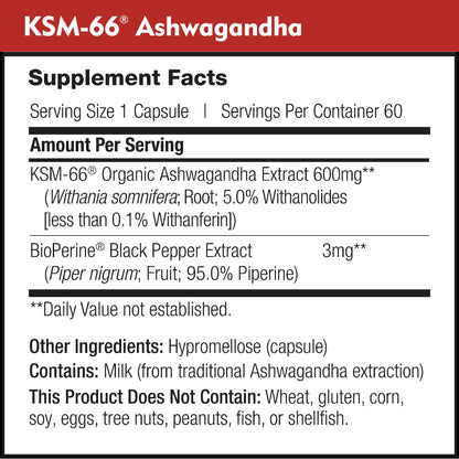 DailyNutra KSM-66 Ashwagandha 600mg Organic Root Extract - High Potency Supplement DailyNutra
