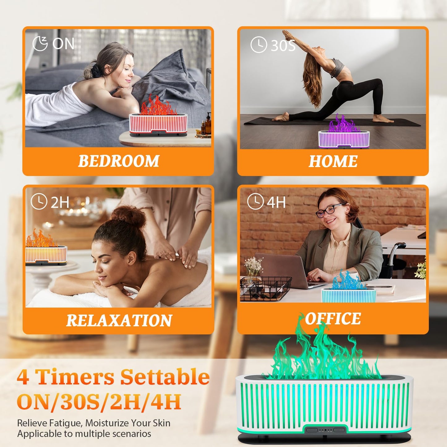 Comfynest Colorful Flame Air Aroma Diffuser Humidifier 7 Flame Colors,200ml Essential Oil