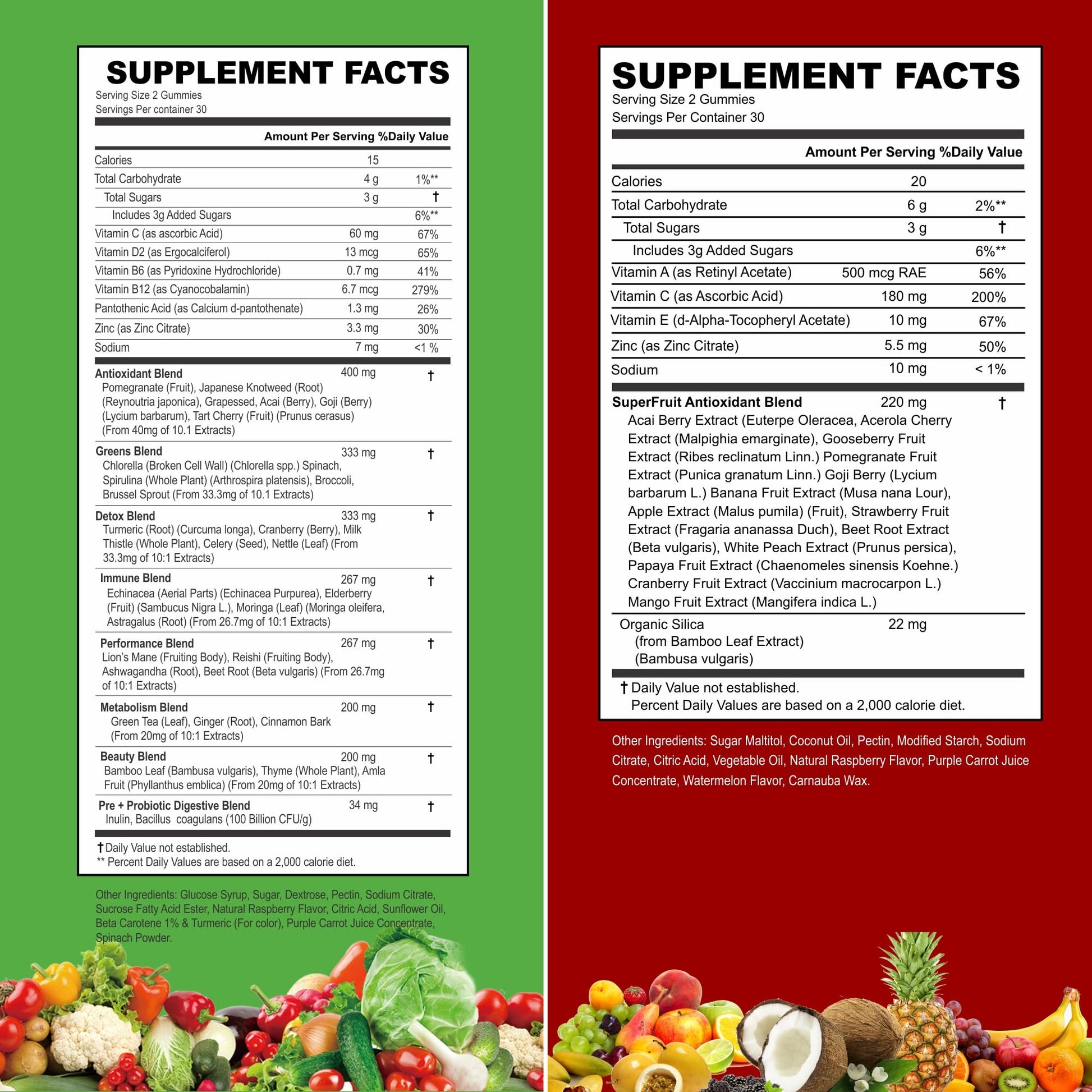 VITINITY Made with Real Fruit-Real Veggie Gummies-Superfood Vegetable Vitamin Sup VITINITY