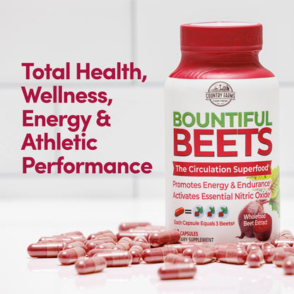 COUNTRY FARMS Bountiful Beets Root Capsules, Wholefood Beet Extract Superfood