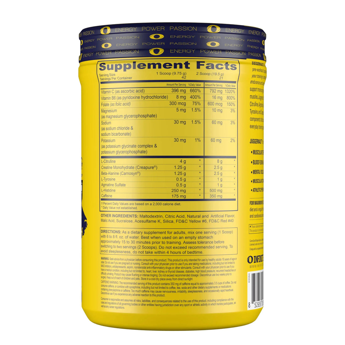 Infinite Labs Juggernaut X Ultimate Punch Pre Workout Supplement with Citrulline, Creatine