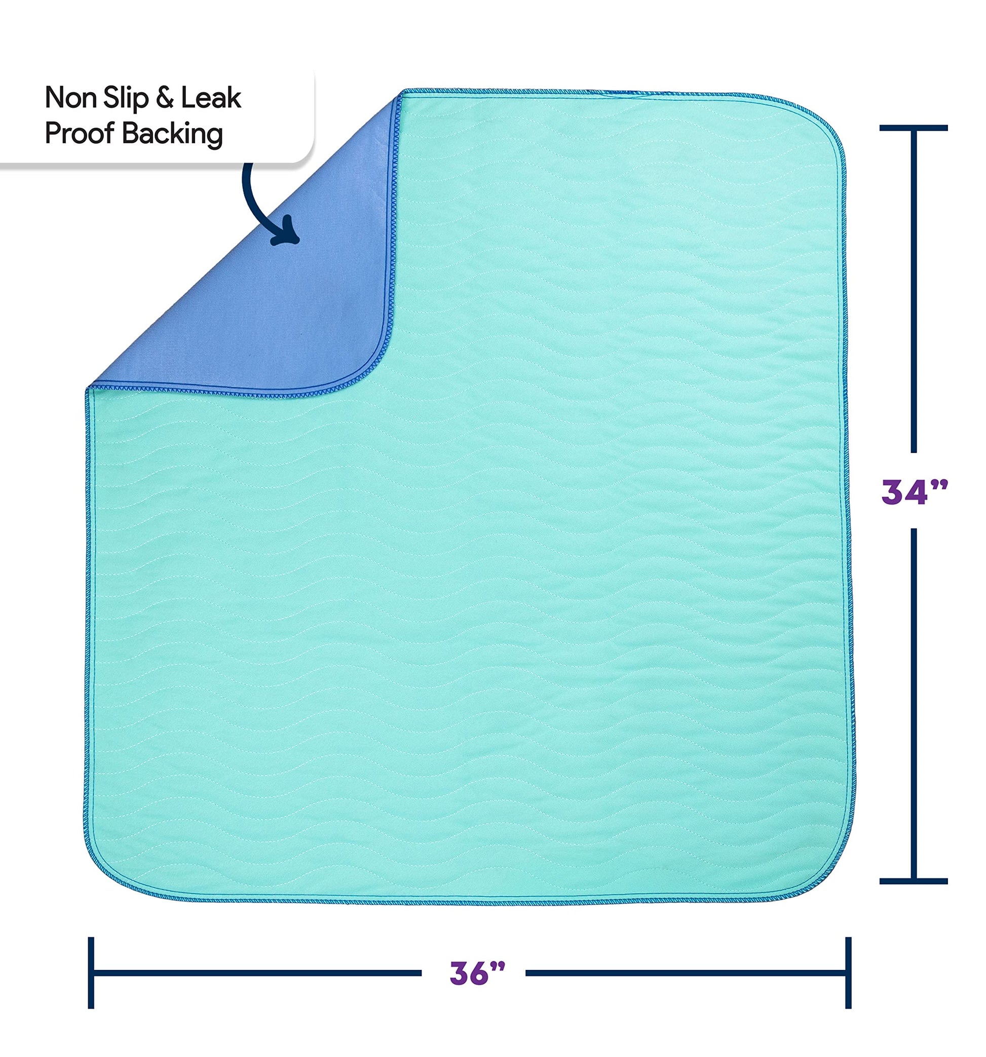 IMPROVIA® Washable Underpads 34" x 36" (Pack of 10) Heavy Absorbenc IMPROVIA