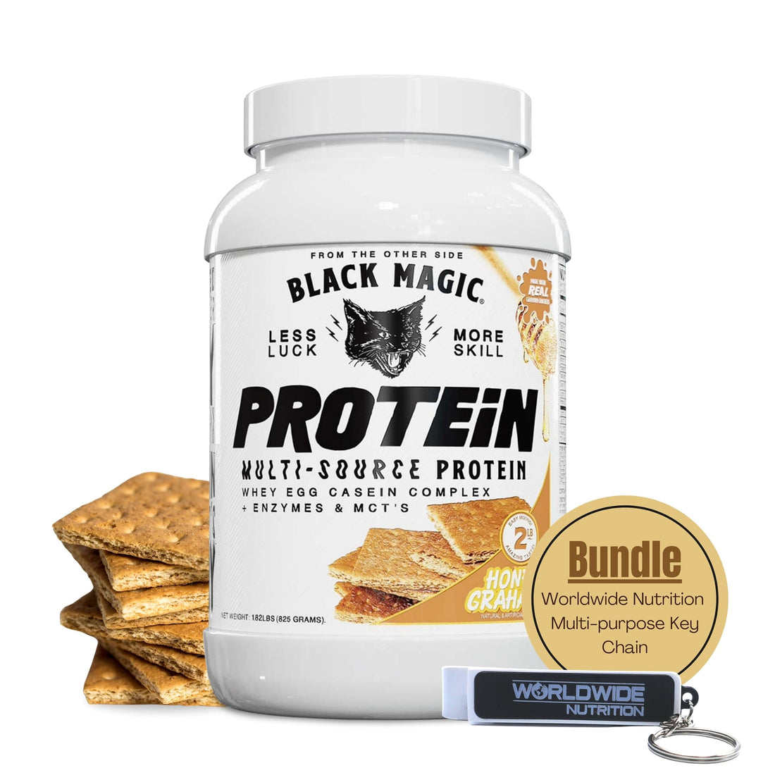 Worldwide Nutrition Bundle, 2 items: Black Magic Multi-Source Protein Powder - Whey