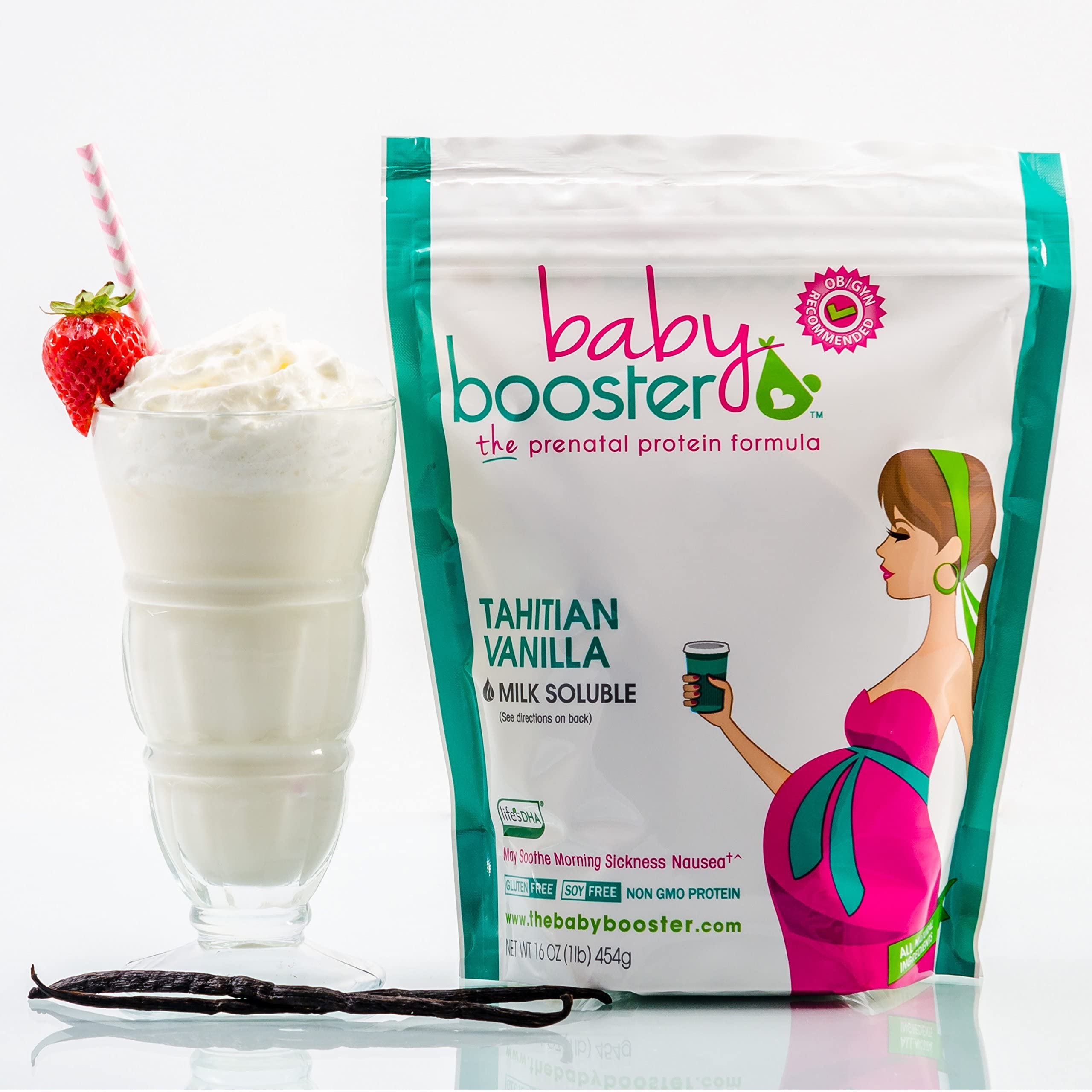 Baby Booster Prenatal Vitamin Supplement Shakes, Kona Mocha and Tahitian Vanilla Baby Booster