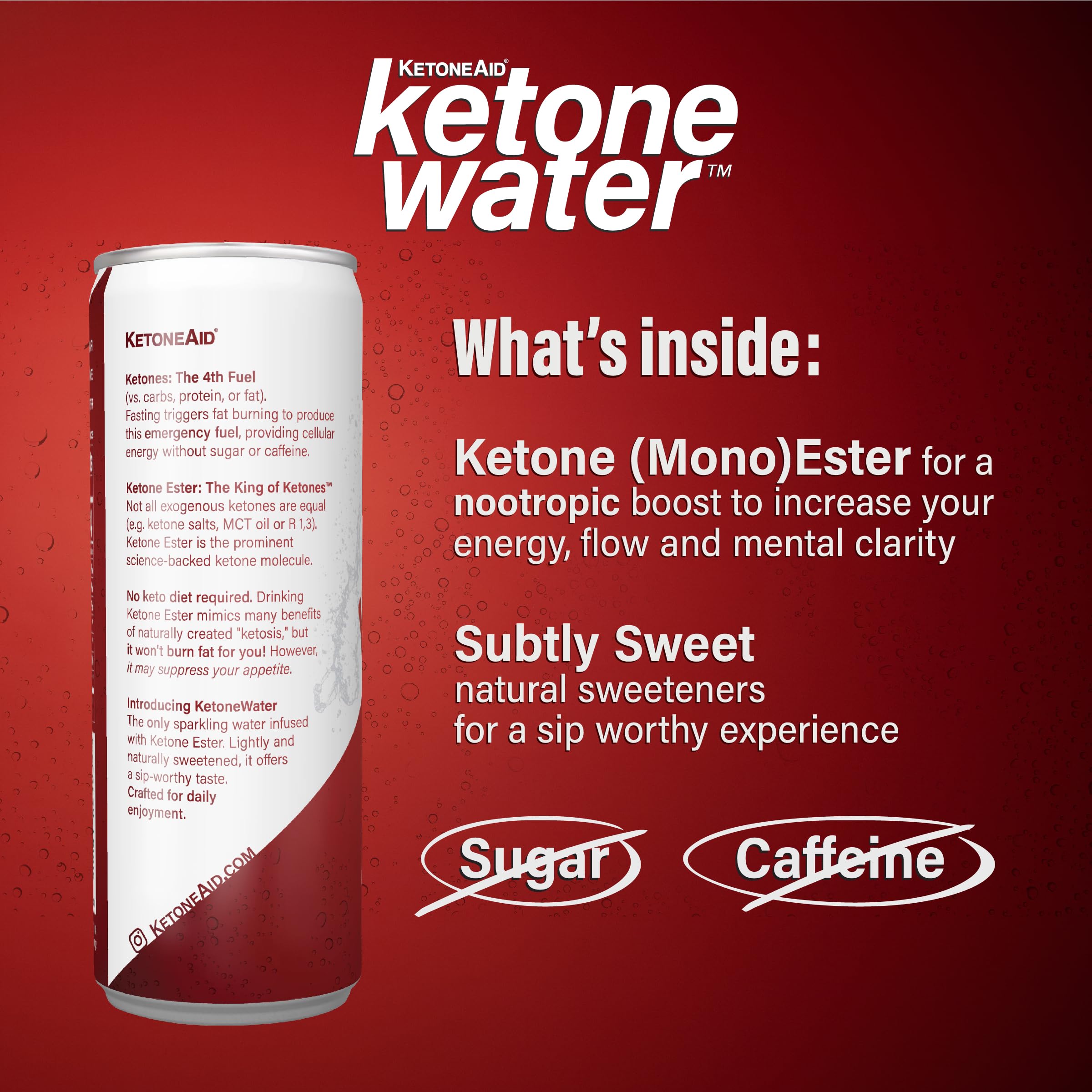 KetoneWater | Functional Sparkling Water w/Ketone Ester (3 Grams) | Black Cherry Flavor KetoneAid