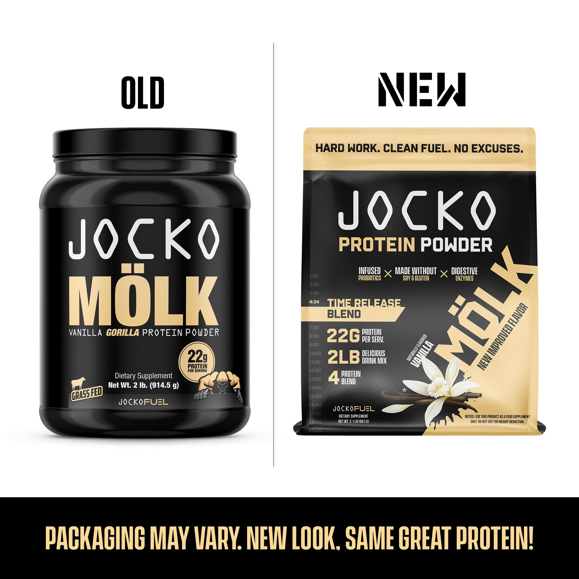 Jocko Mölk Whey Protein Powder (Vanilla) - Keto, Probiotics, Grass Fed, Digestive Enzymes Jocko Fuel