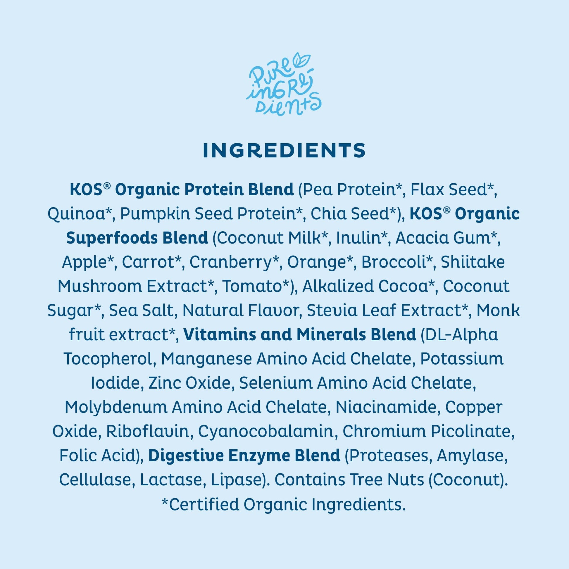 KOS Plant Based Protein Powder, Blueberry Muffin - Organic Pea Protein Superfood KOS