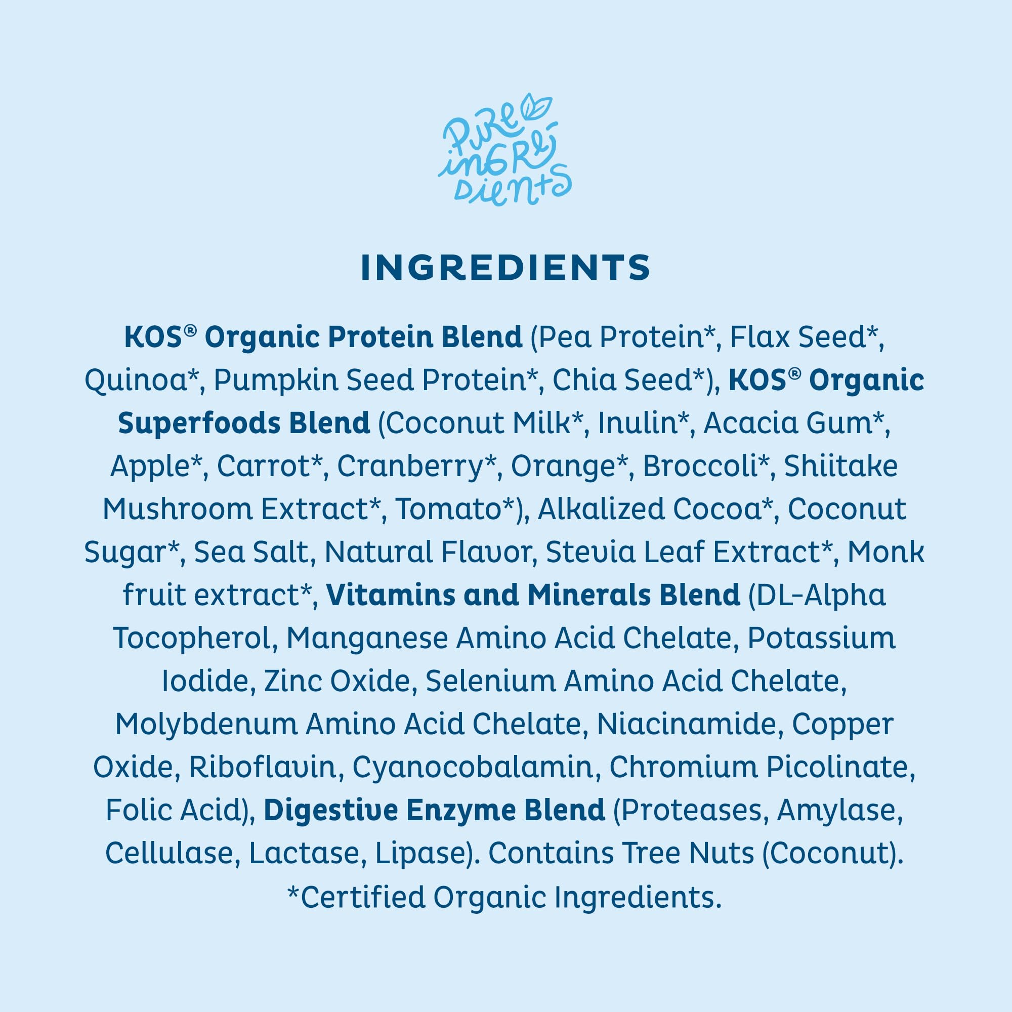 KOS Plant Based Protein Powder, Blueberry Muffin - Organic Pea Protein Superfood KOS