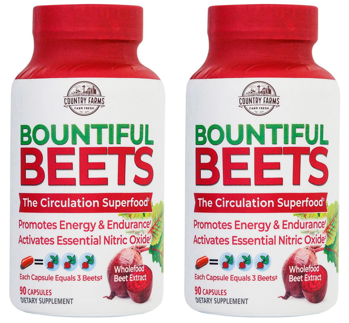 COUNTRY FARMS Bountiful Beets Root Capsules, Wholefood Beet Extract Superfood