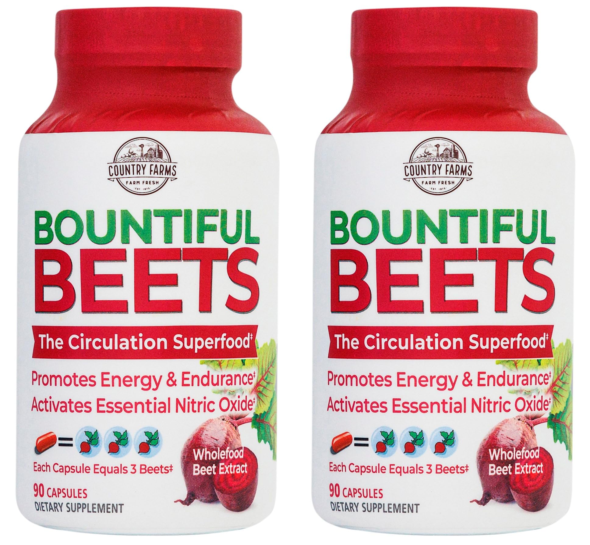COUNTRY FARMS Bountiful Beets Root Capsules, Wholefood Beet Extract Superfood