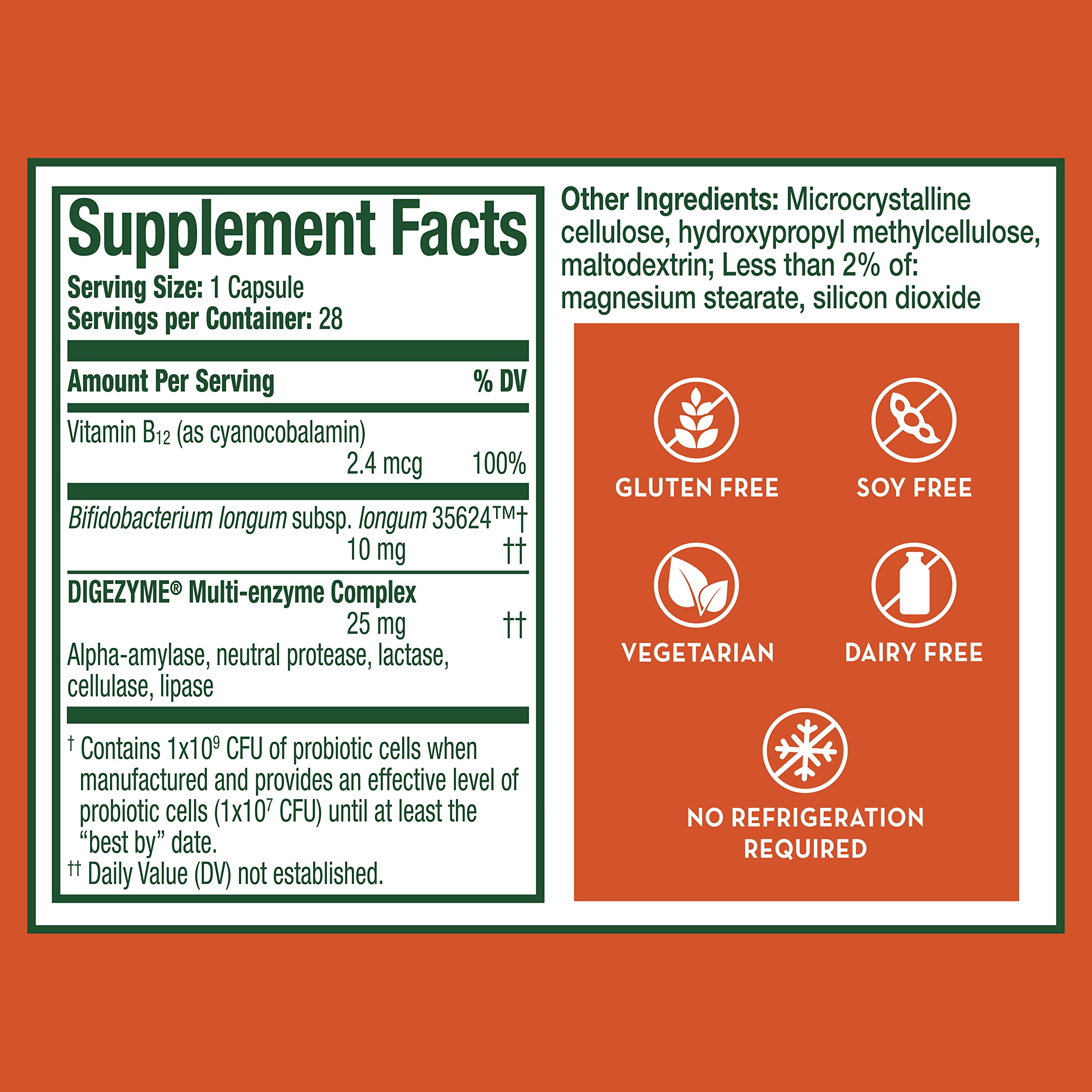 Align Probiotic Bloating Relief + Food Digestion, Probiotics, 28 Capsules Align