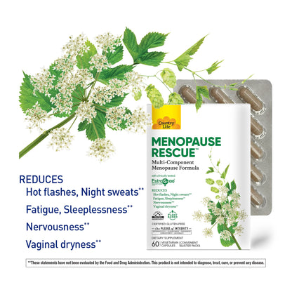 Country Life Menopause Rescue – Multi-Component Menopause Formula, Convenient Blister Packs