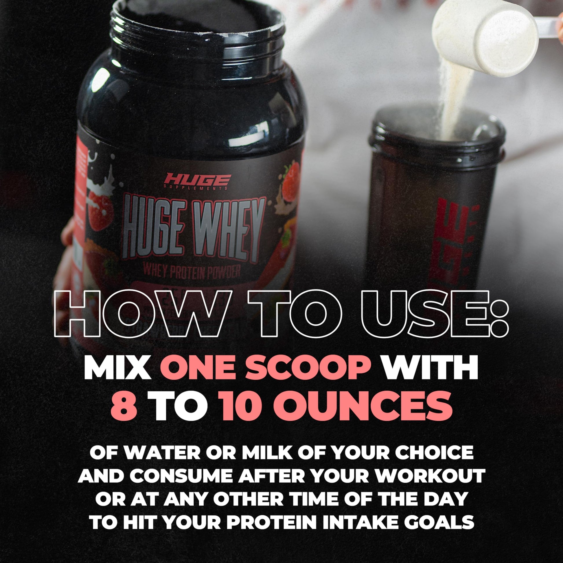 Huge Supplements, Whey Protein Concentrate Powder, Clinically Dosed Formula, 25g Huge Supplements