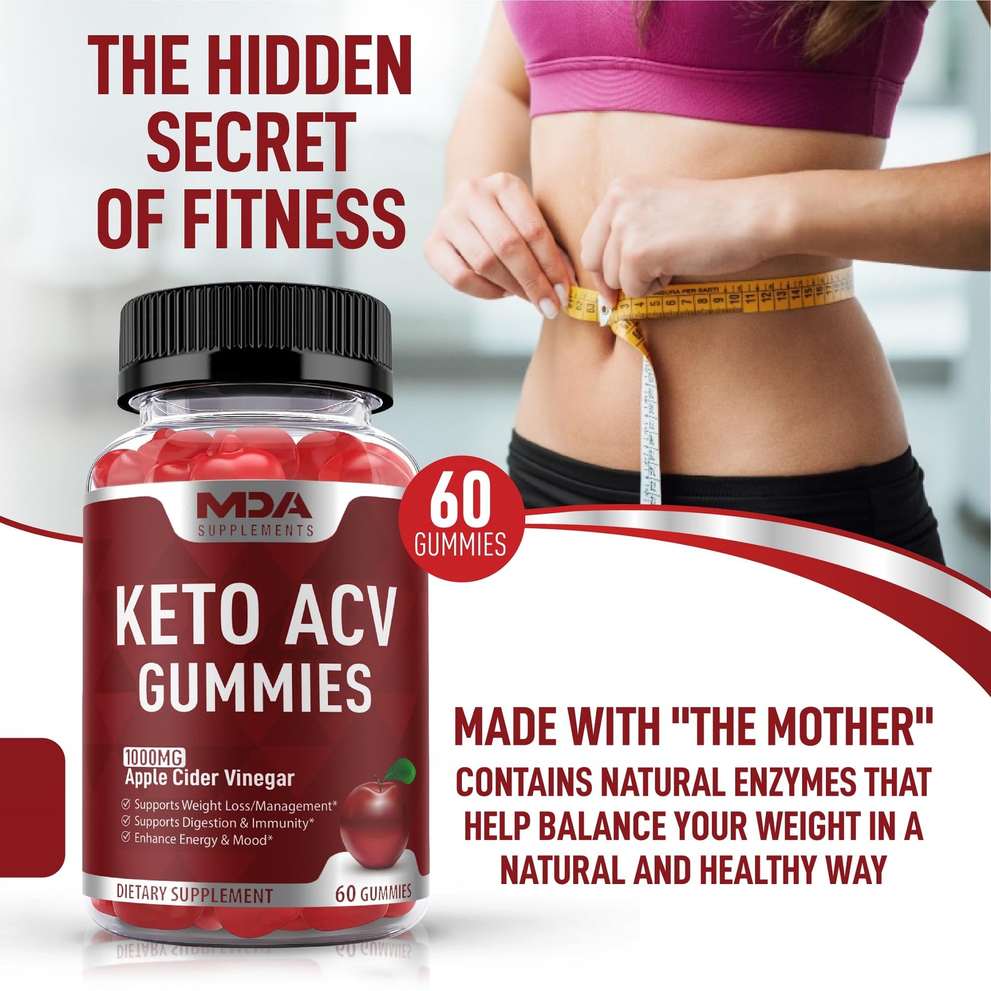 Keto ACV Gummies Advanced Weight Loss, Apple Cider Vinegar Gummies, ACV Keto Gummies MDA Supplements